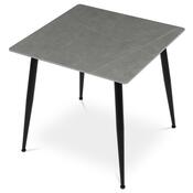 Esstisch 80 x 80 cm, Keramik und Marmor, grau