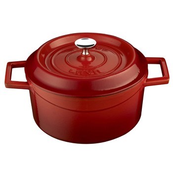 Lava Vas din fontă rotund 32 cm, roșu