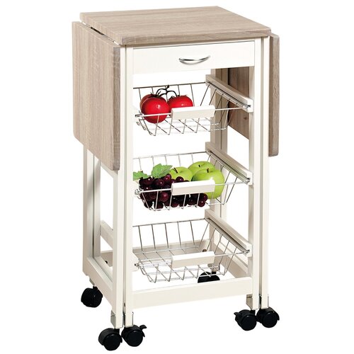 Kesper 25817 Wózek kuchenny z blatem roboczym, 75,5 x 37 x 37 cm
