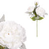 Bujor artificial, 3 flori, alb