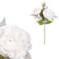 Umelá pivonka, 3 kvety, biela