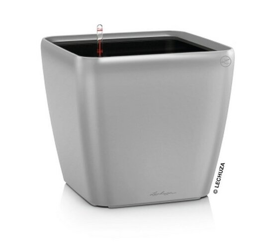 Lechuza Quadro LS 35 plastikowa doniczka samopodlestříbrná