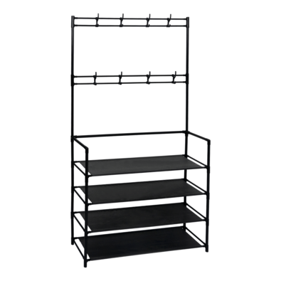 Vešiak TARAS s botníkom, čierny