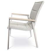 Autronic Krzesło ogrodowe, aluminium, tkanina, szary, AZ C-S1110 GREY
