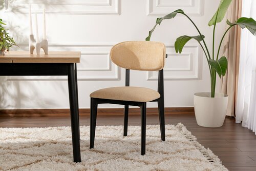 Esszimmerstuhl-Set Lionte Beige and Black, 2 Stück