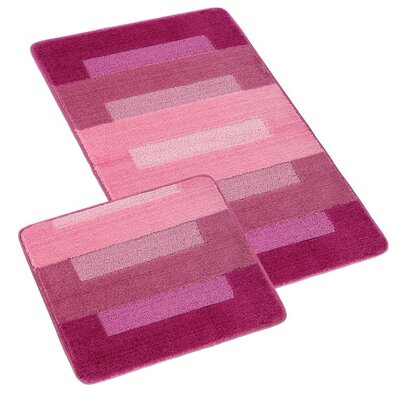 Bellatex Komplet kopalni predpražniki Bany brezizreza Parkety roza, 60 x 100 cm, 60 x 50 cm