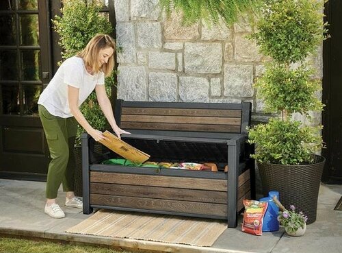 Keter Gartenbank Deco 227 l, braun