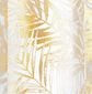 AmeliaHome Závěs Velvet Golden Leaves bílá, 140 x 245 cm