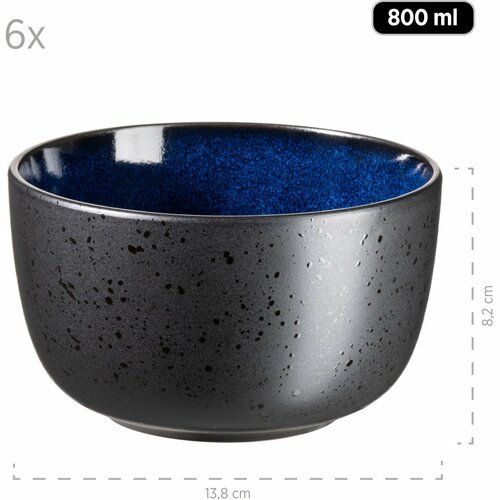 Mäser Set de vase pentru micul dejun 18 piese NIARA – albastru