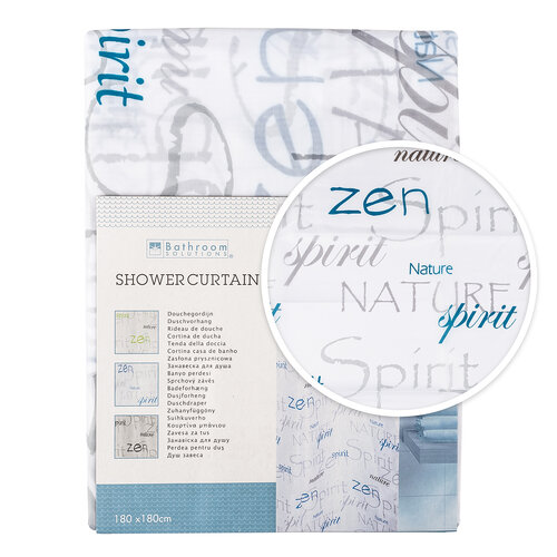 Draperie de duș Zen, albastru, 180 x 180 cm