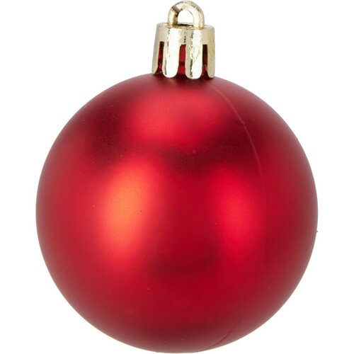 Set de 16 ornamente de Crăciun Festive Sparkles, roșu, diametru 5 cm, plastic