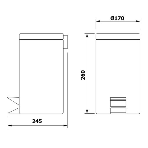 AQUALINE 27103 Simple Line Kosz na śmieci okrągły 3 l, stal nierdzewna