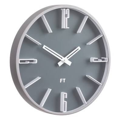 Future Time FT6010GY Numbers Designové nástenné hodiny, pr. 30 cm
