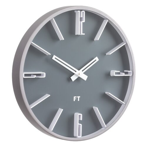 Future Time FT6010GY Numbers Designové nástenné hodiny, pr. 30 cm