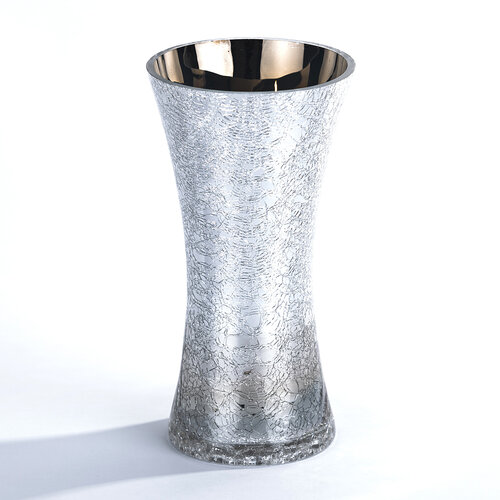 Váza sklenená praskaná 20 cm