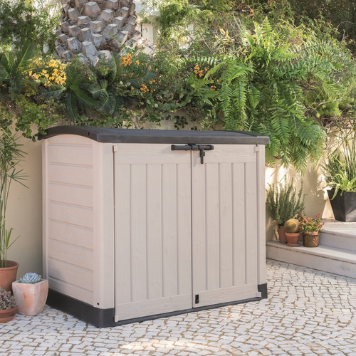 Keter cutie de depozitare pentru grădină Store ItOut ARC, 146 x 82 x 120 cm, bej