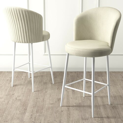 Barstuhl-Set Fora Cream and White, 4 Stück