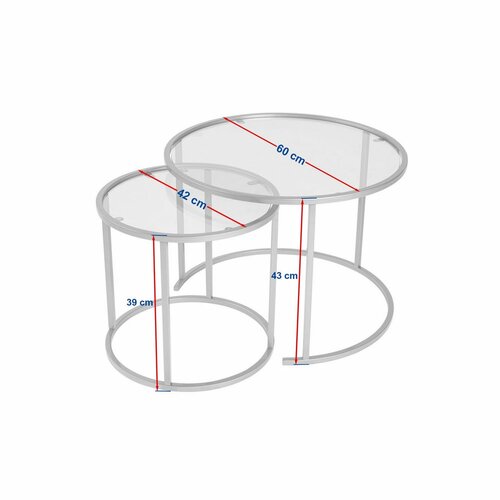 Couchtisch-Set Aurum Black 60 cm, 2 Stück