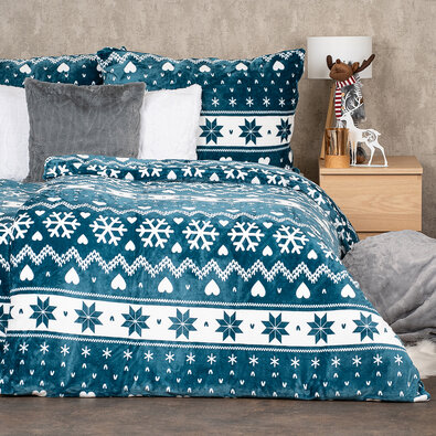 Lenjerie de pat din microflanel 4Home Nordic love, 160 x 200 cm, 70 x 80 cm