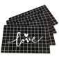 Altom Love Black alátét, 28 x 43 cm, 4 db-os készlet