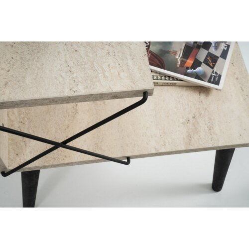 Szafka nocna Cross Travertine and Black