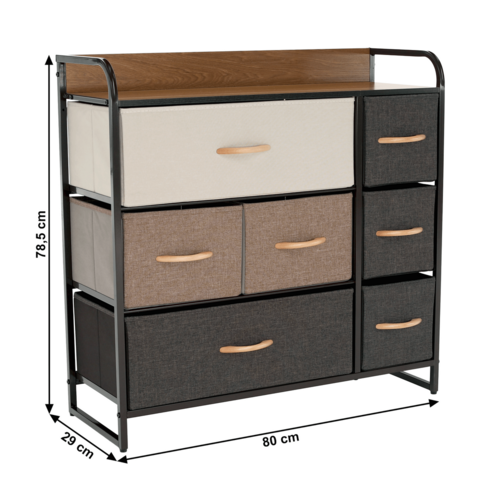 HAZEL TYP 3 szekrény szövet fiókokkal, barna