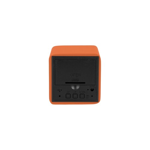 Karlsson 5982OR designerski zegar LED z budzikiem,pomarańczowy, 7 cm
