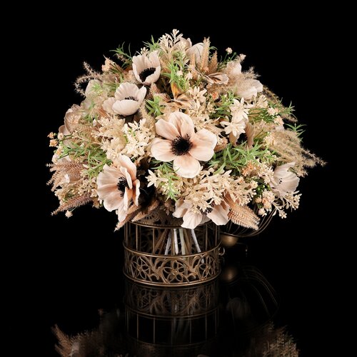 Umetna cvetlica Anemónka krem, 3 cvetovi, 56 x 17cm