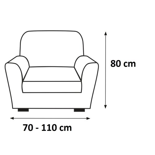 Luksusowy pokrowiec na fotel Andrea, brązowy, 70 - 110 cm