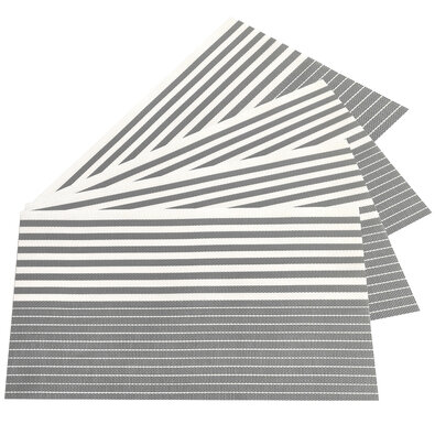 Tischsets Stripe Grau, 30 x 45 cm, 4-er Set