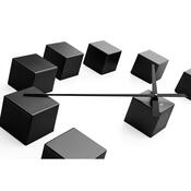 Future Time FT3000BK Cubic black Design falra ragasztható óra, átmérő 50 cm