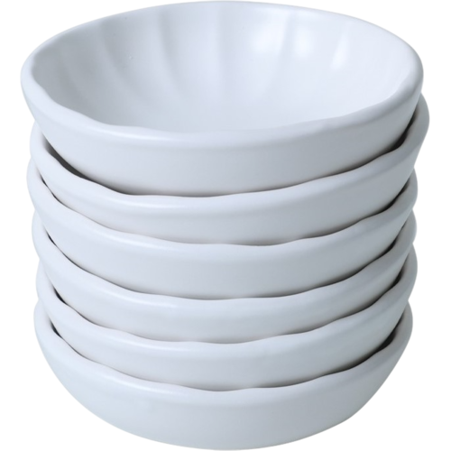 Sada 6 kameninových misek Laguna 12 cm, bílá