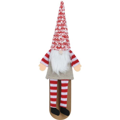 Karácsonyi dekoráció palackra Tündér, 29 cm, piros