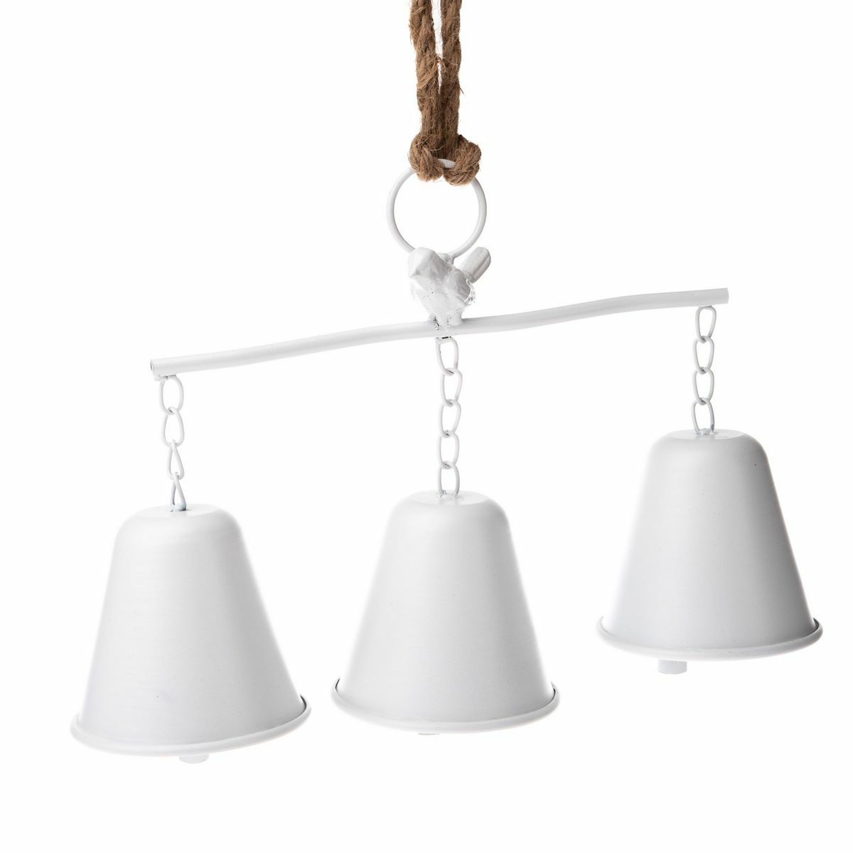 Levně Kovové zvonky na tyčce Ringle bílá, 28 x 20 cm
