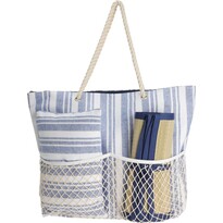 Plážová taška s podložkou a vankúšikom Stripe, modrá Plážová taška s podložkou a vankúšikom Stripe, modrá