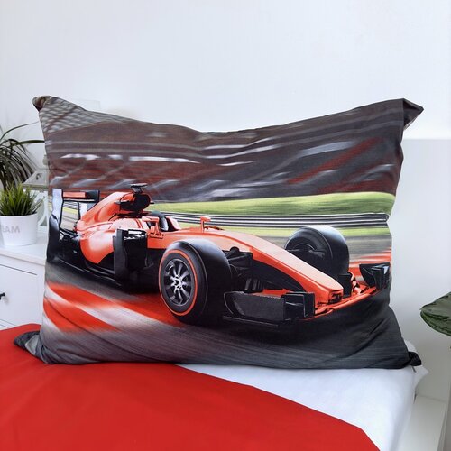 Pościel z mikrowłókna z efektem 3D Formula czerwony, 140 x 200 cm, 70 x 90 cm