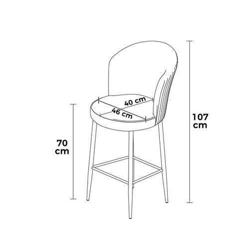 Set de scaune de bar Uras Anthracite and White, 2buc.