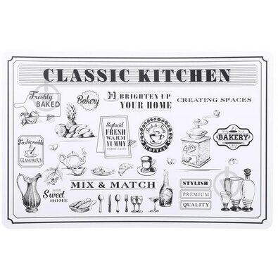 Tischsets Kitchen weiß, 43,5 x 28,5 cm , 4er-Set