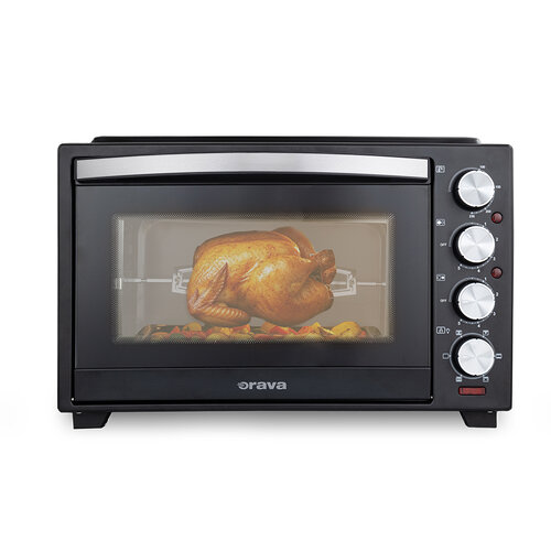 Orava Elektra-C38 elektrická trouba s dvouplotýnkovým sklokeramickým vařičem, 38 l