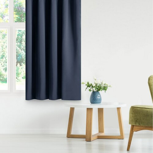 AmeliaHome Draperie Blackout Oxford Pleat indigo, 140 x 245 cm