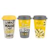 Florina porcelanska skodelica s silikonskimpokrovom Sunshine, 380 ml