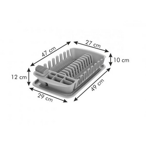 Tescoma Clean Kit Abtropfgestell mit Auffangschale, grau