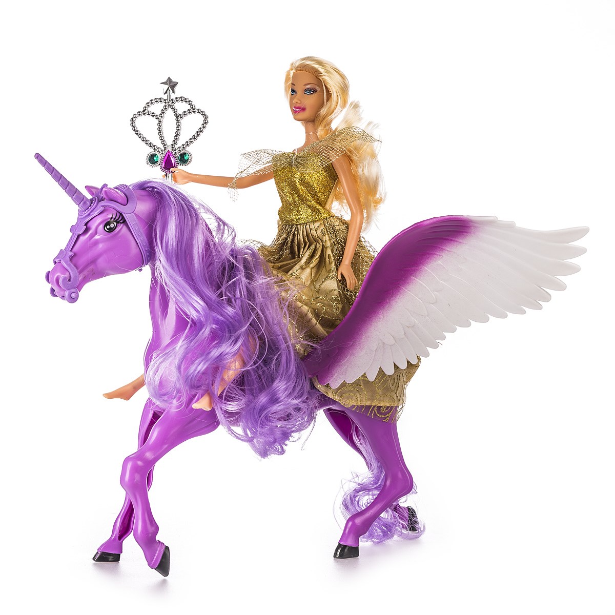 Bábika s jednorožcom, fialová