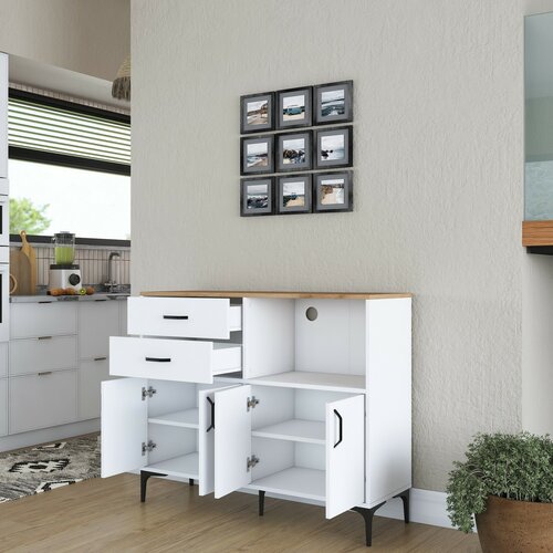 Skříň Jeby Walnut and White