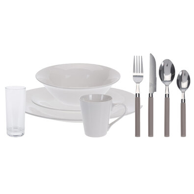 36-delni jedilni set Simple, bel