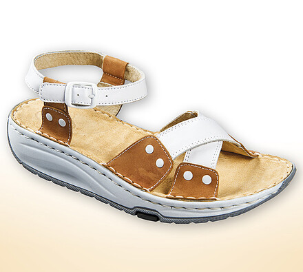 Orto Plus Dámské sandály s aktivní podrážkou vel.  38 hnědobílé