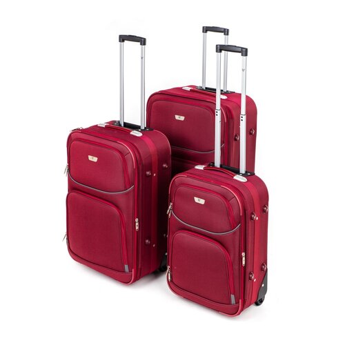 Pretty UP Cestovný textilný kufor TEX24 M, červená