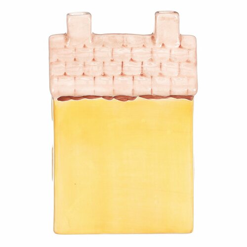 Kerámia házikó LED-del, 11 x 7 x 16 cm, tavasz, sárga