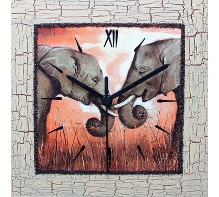 Nástěnné hodiny zamilovaní sloni