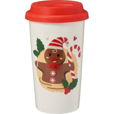 Kameninový kelímek s víčkem Perníček 400 ml